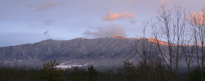 Evening light on Rich Mountain as the storm clears