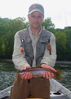 The Clinch River is back! Roundtree Collett shows off one of many nice trout he caught on a float.