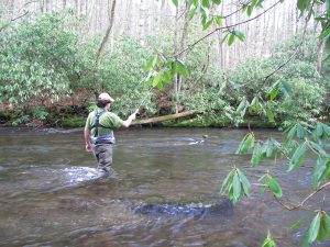 Ian uses a Tenkara rod