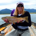 Ladawn Ostmann with a monster cutt-bow on Henry's Lake