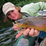 Charity Checks Out a Brown Trout